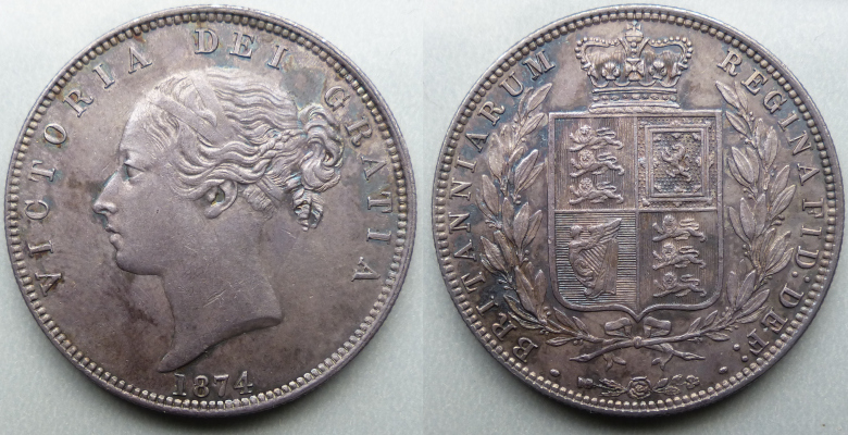 Queen Victoria 1874 halfcrown